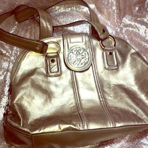 Gold leather Solina Shoulder Bag!
